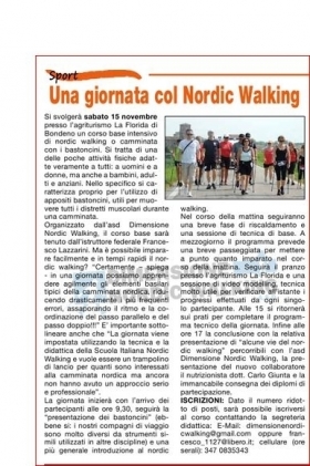 CORSO 15 NOVEMBRE A LAFLORIDA DA IL cENTNE E iL RESTO DEL cARLINO - dimensione nordic walking asd