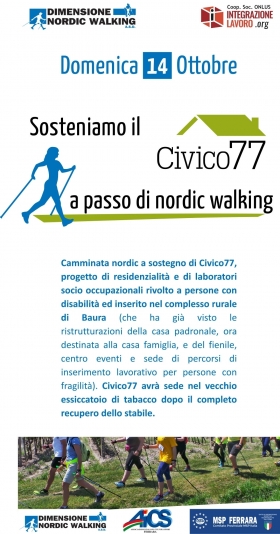 Sosteniamo il Civico77 a passo di nordic walking - dimensione nordic walking asd