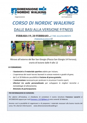 CORSI 2022: RIPARTE L'ATTIVITA' ISTITUZIONALE - dimensione nordic walking asd