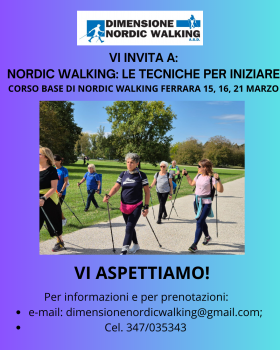 EVENTO ANNULLATO CAUSA MALTEMPO NORDIC WALKING: LE TECNICHE PER INIZIARE - dimensione nordic walking asd