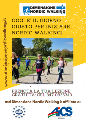 OGGI E' IL MOMENTO GIUSTO PER INIZIARE NORDIC WALKING!!! - dimensione nordic walking asd